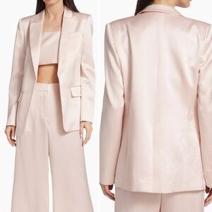 LoveShackFancy Gaston Silk Blazer, Macchiato, size 4 NWT